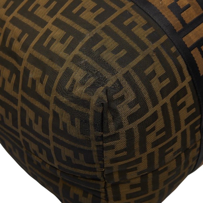 Fendi Zucca Shoulder Bag Tote Brown Canvas Leather