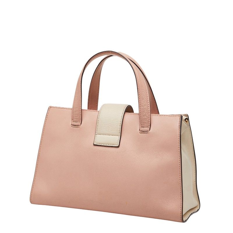 Gucci Bamboo Pearl 2-Way Shoulder Bag Pink Ivory Leather