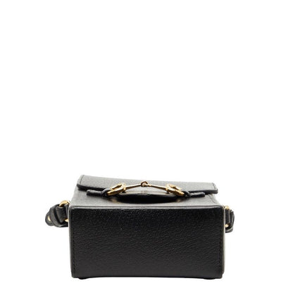Gucci Horsebit Black Leather Shoulder Bag