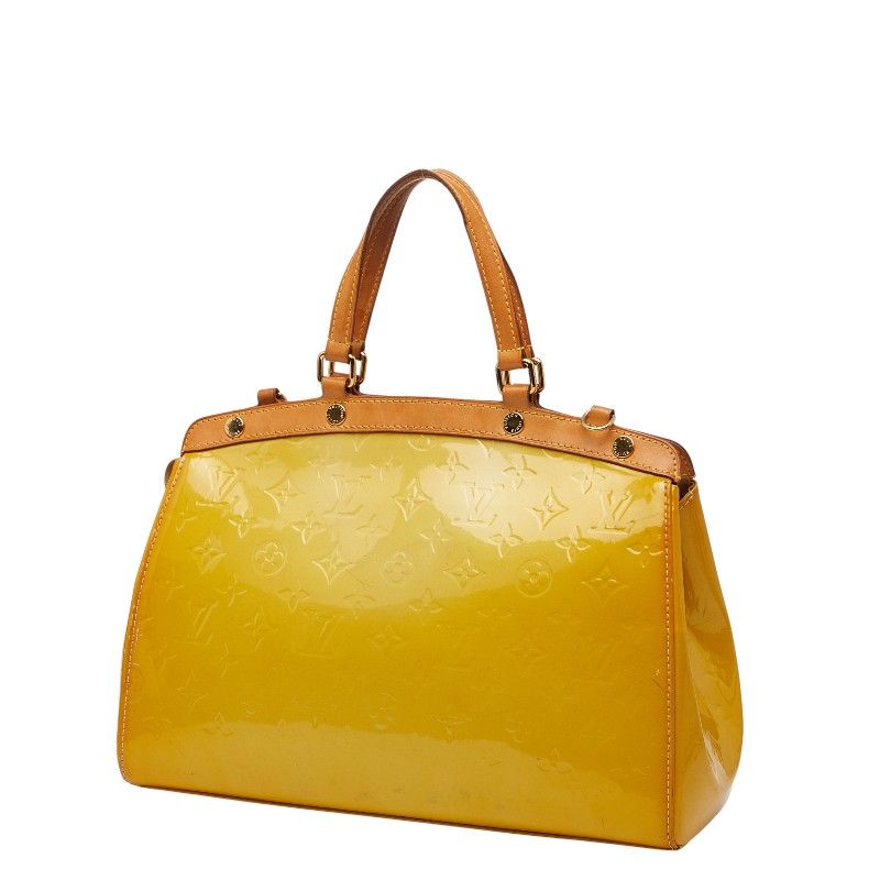 Louis Vuitton Monogram Vernis MM 2-Way Shoulder Bag Citrine Yellow