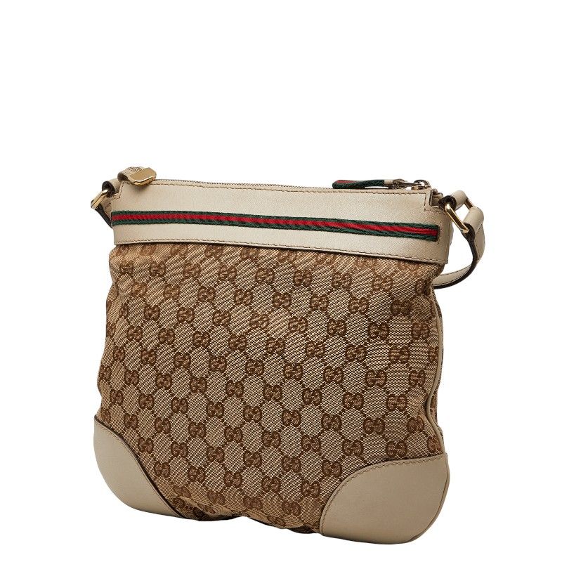 Gucci GG Canvas Sherry Shoulder Bag Beige Multicolor