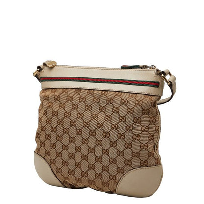 Gucci GG Canvas Sherry Shoulder Bag Beige Multicolor