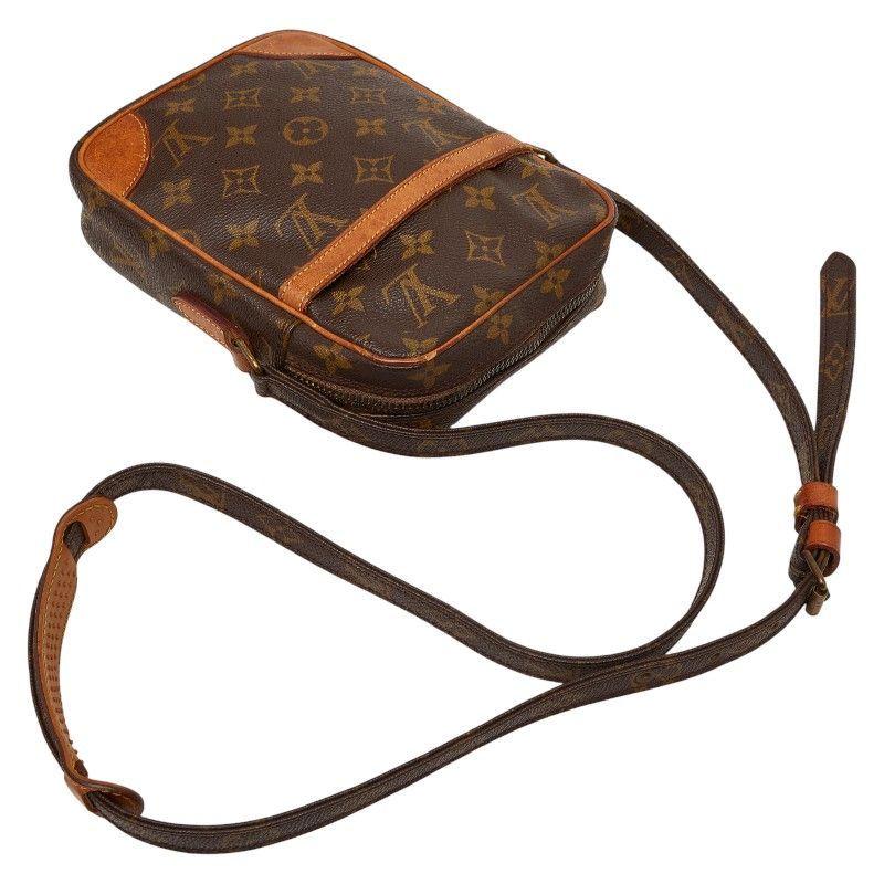 Louis Vuitton Monogram Danube Crossbody Shoulder Bag Brown Leather