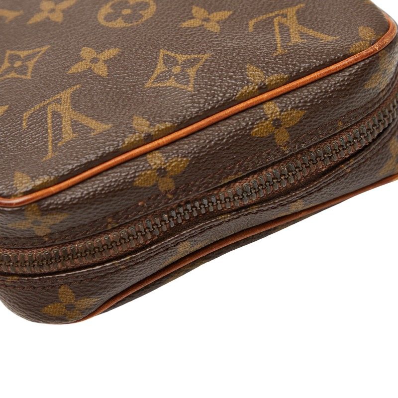 Louis Vuitton Monogram Danube Crossbody Shoulder Bag Brown Leather