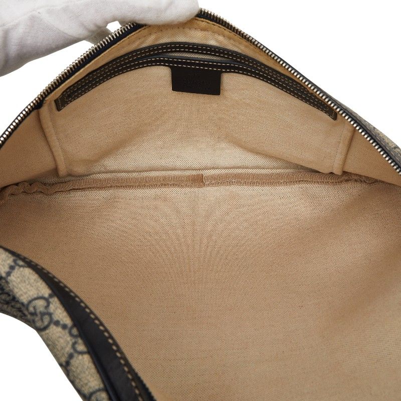 Gucci GG Supreme Belt Bag Beige Navy Leather
