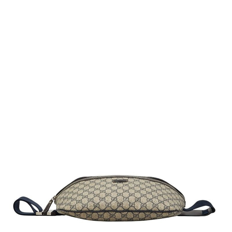 Gucci GG Supreme Belt Bag Beige Navy Leather