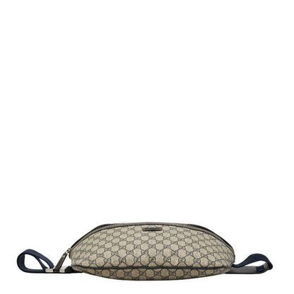 Gucci GG Supreme Belt Bag Beige Navy Leather