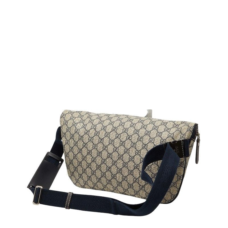Gucci GG Supreme Belt Bag Beige Navy Leather