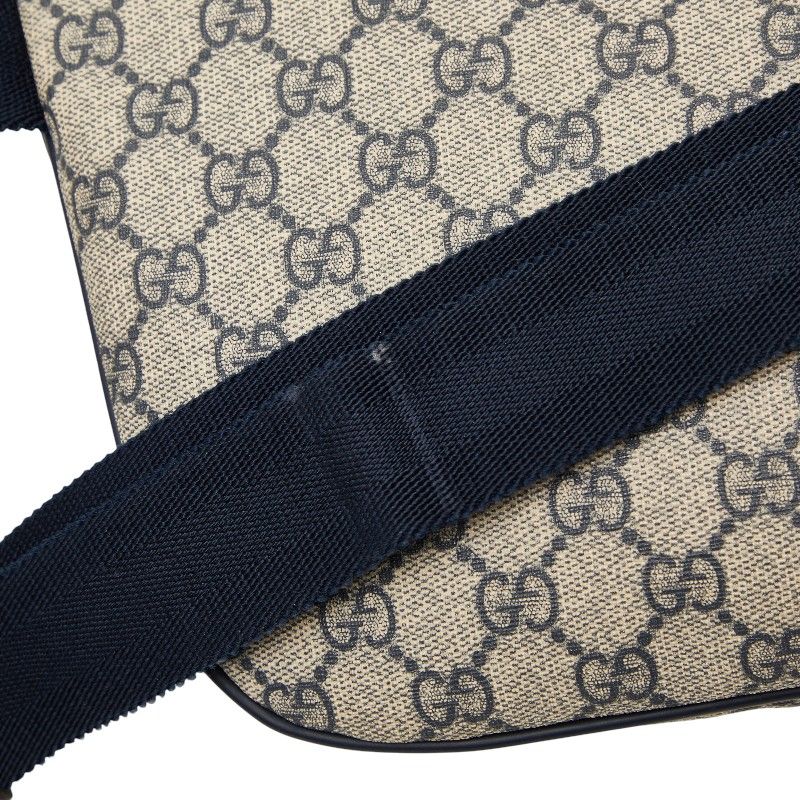 Gucci GG Supreme Belt Bag Beige Navy Leather