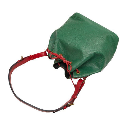 Louis Vuitton Epi Petit Noe Bicolor Green Red Leather Handbag