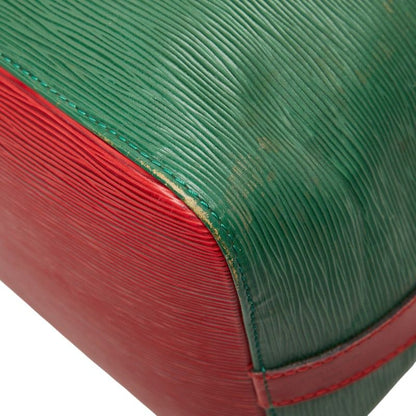 Louis Vuitton Epi Petit Noe Bicolor Green Red Leather Handbag