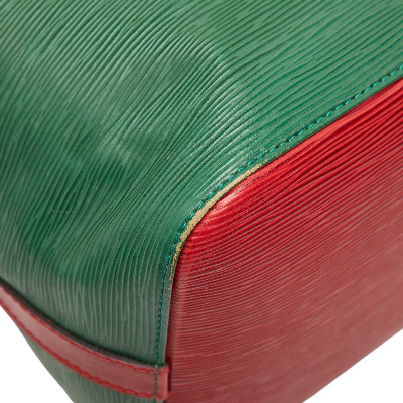 Louis Vuitton Epi Petit Noe Bicolor Green Red Leather Handbag