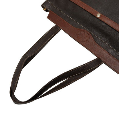 Gucci Interlocking Tote Shoulder Bag Brown Leather