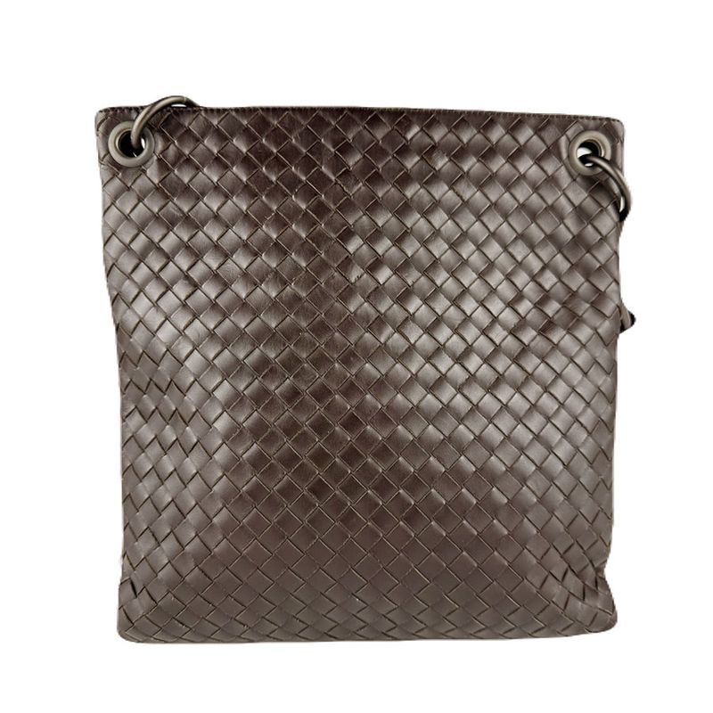 Bottega Veneta Shoulder Bag Leather Black Brown X Black