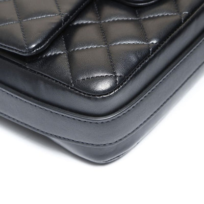 Chanel Shoulder Bag Frill Quilted Gold