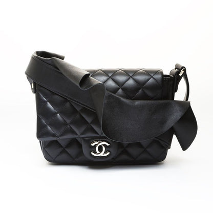 Chanel Shoulder Bag Frill Quilted Gold