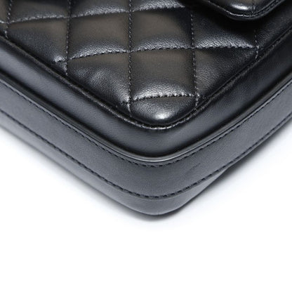 Chanel Shoulder Bag Frill Quilted Gold