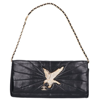 Chanel Collection Lambskin Eagle Chain Clutch ) Black