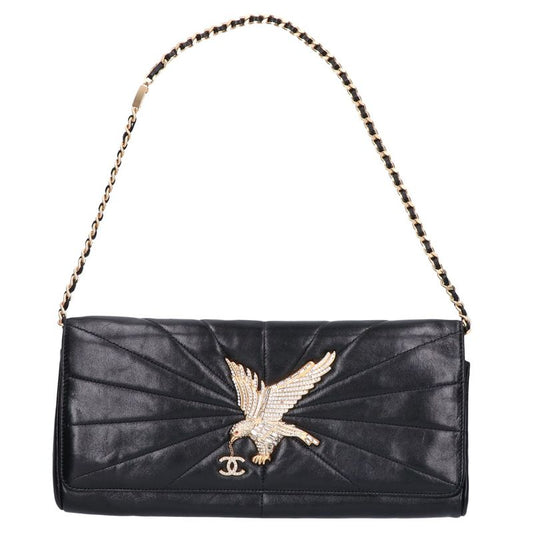 Chanel Collection Lambskin Eagle Chain Clutch ) Black