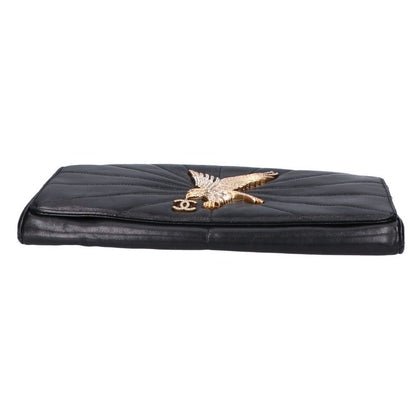 Chanel Collection Lambskin Eagle Chain Clutch ) Black