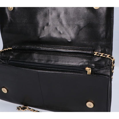 Chanel Collection Lambskin Eagle Chain Clutch ) Black