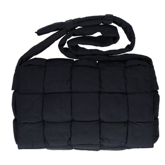 Bottega Veneta Maxi Intrecciato Padded Tech Cassette Nylon Cross ) Black