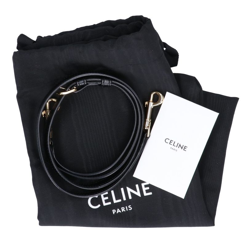 Celine Canvas Leather Triomphe Small 2-Way Boston Bag ) Black