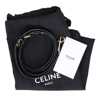 Celine Canvas Leather Triomphe Small 2-Way Boston Bag ) Black