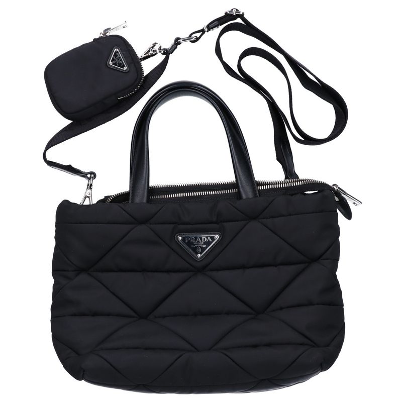 Prada Small Padded Re-Nylon 2-Way Tote ) Black