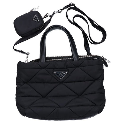 Prada Small Padded Re-Nylon 2-Way Tote ) Black