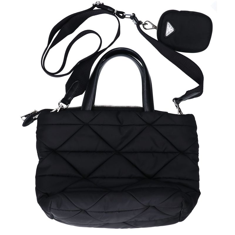 Prada Small Padded Re-Nylon 2-Way Tote ) Black