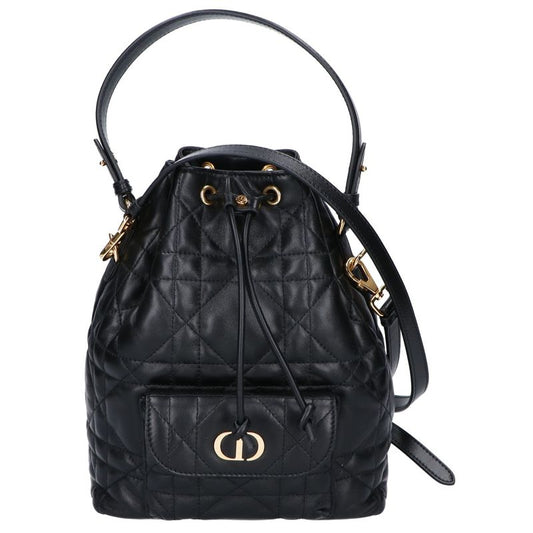 Dior Caro Bucket Bag Small Macro Cannage Lambskin ) Black