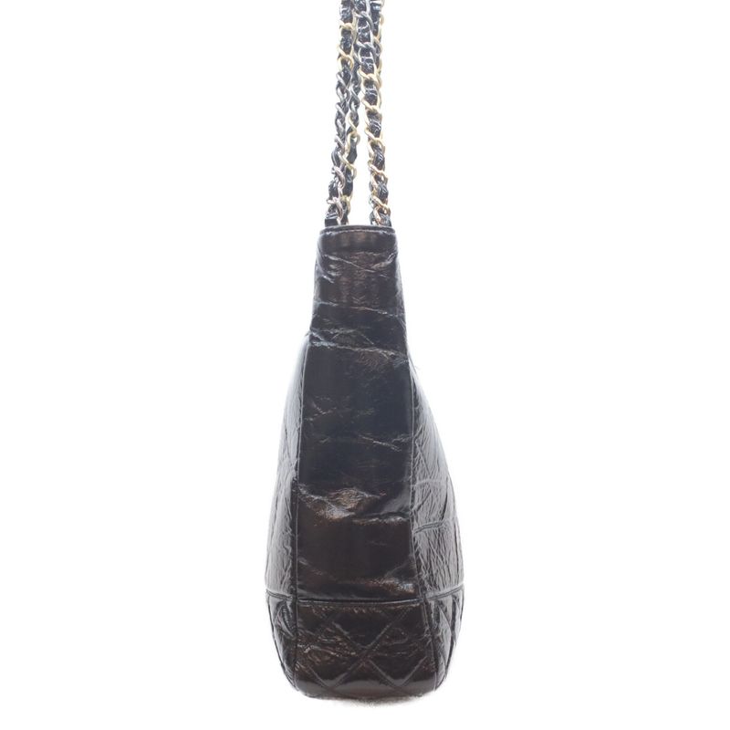 Chanel Black Shiny Aged Calfskin Tote ) Black