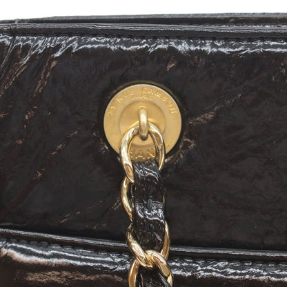 Chanel Black Shiny Aged Calfskin Tote ) Black