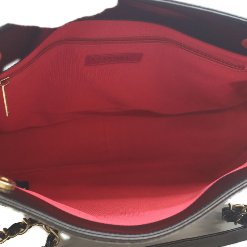 Chanel Black Shiny Aged Calfskin Tote ) Black