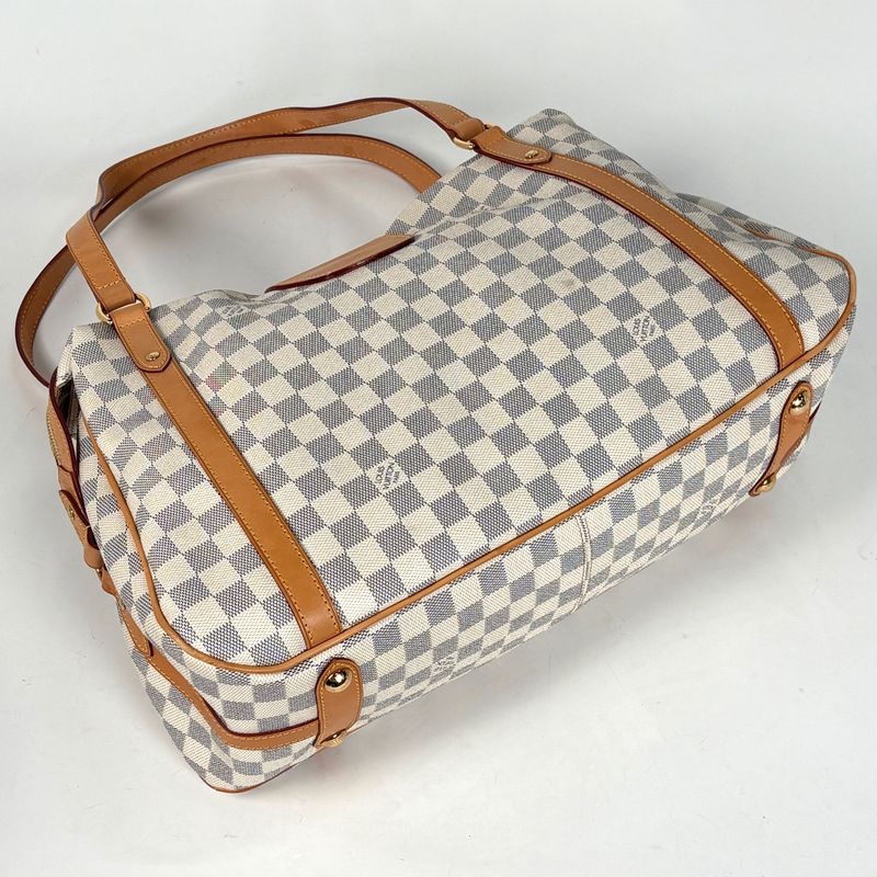 Louis Vuitton Streza GM Tote Shoulder Bag Damier Azur White