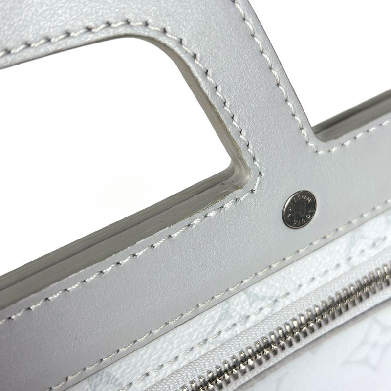 Louis Vuitton Flat Vertical Tote Monogram White 2-Way Shoulder Bag