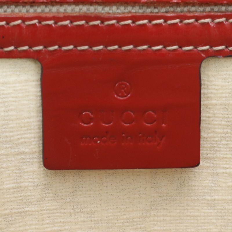 Gucci GG Supreme Tattoo Heart Leather Tote Shoulder Off-white X Red