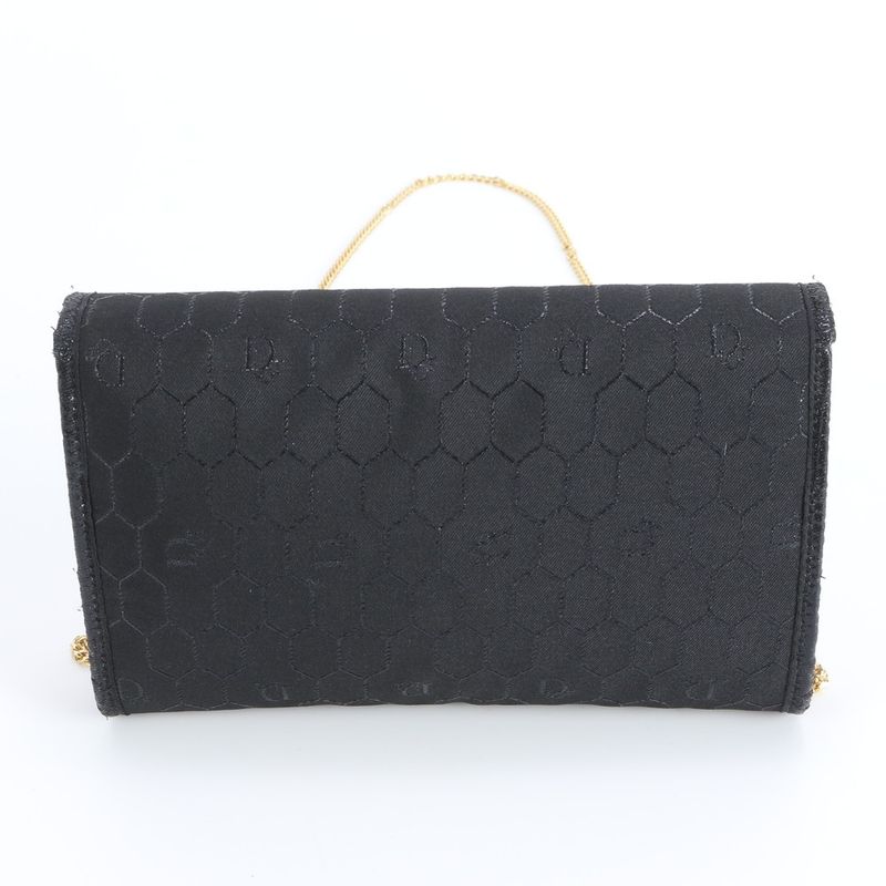 Dior Honeycomb Pattern Chain Leather Nylon Shoulder Bag