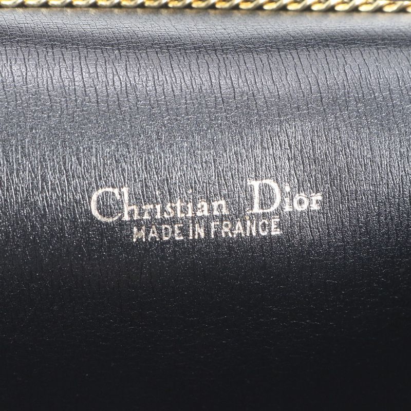 Dior Honeycomb Pattern Chain Leather Nylon Shoulder Bag