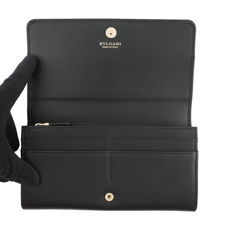 Bvlgari Wallet Black Leather