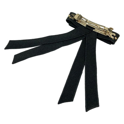 Dior Barrette Twist Black Gold Ribbon Studs Miss Shoulder Bag Black X