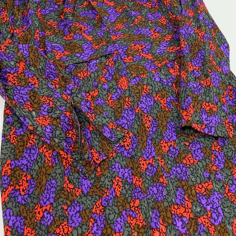 Saint Laurent Vintage Rive Gauche Yves Ribe Bowtie Dress Long All Over Pattern