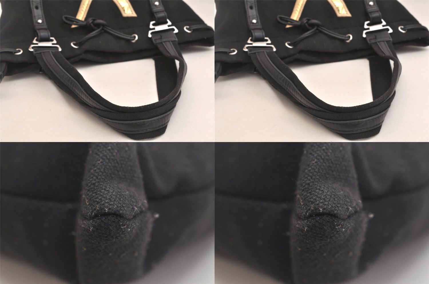 Saint Laurent Shoulder Tote Bag Canvas Leather Black — view 7