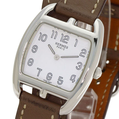 Hermes Cape Cod Double Tour Etoupe Watch SS Leather