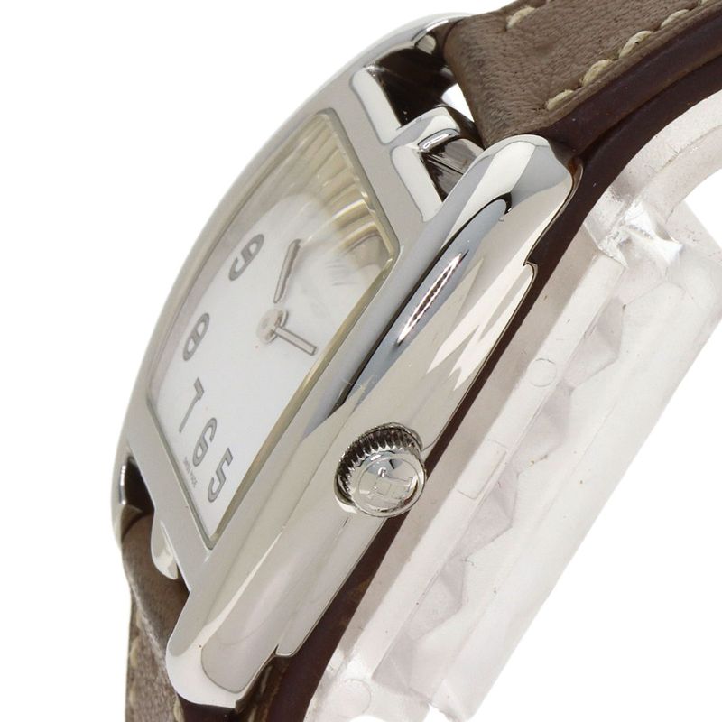 Hermes Cape Cod Double Tour Etoupe Watch SS Leather