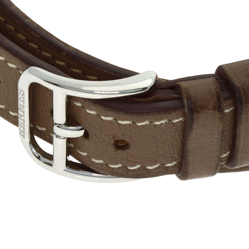 Hermes Cape Cod Double Tour Etoupe Watch SS Leather