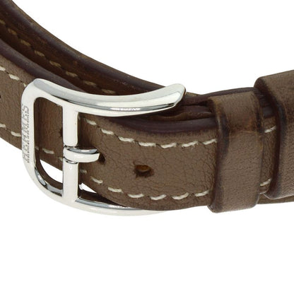 Hermes Cape Cod Double Tour Etoupe Watch SS Leather