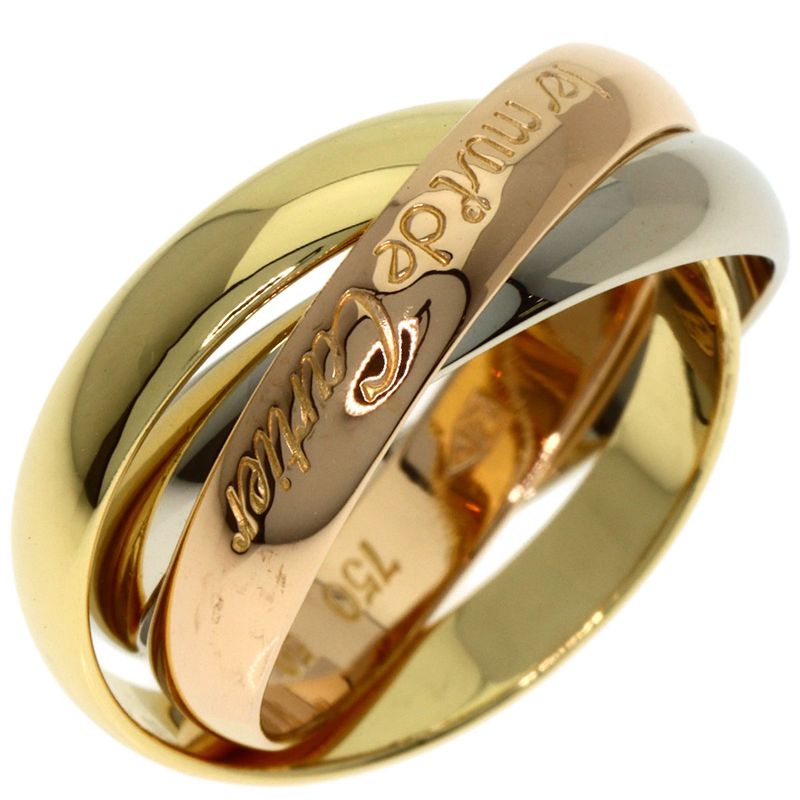 Cartier Trinity 50 Ring 18K Yellow Gold 18K White Pink