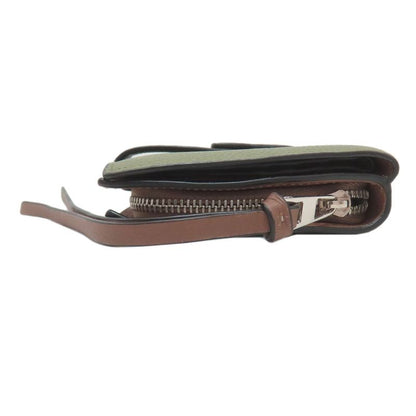 Loewe Vertical Bifold Wallet Leather Green X Brown Green
